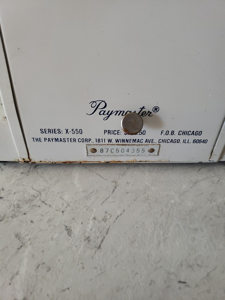 Vintage Paymaster Counting Adding Machine Series X-550
