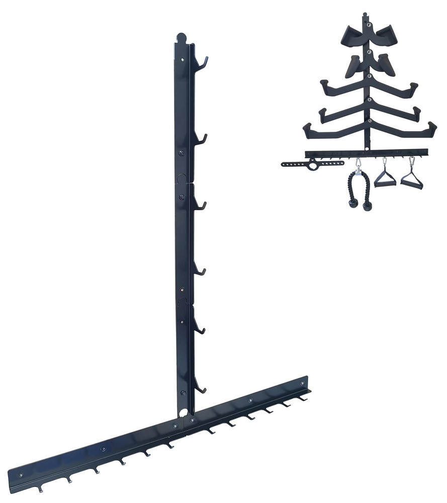 Lat Pull Down Bar Organizer Home Gym Storage Wall Rack Cable Attachments Part