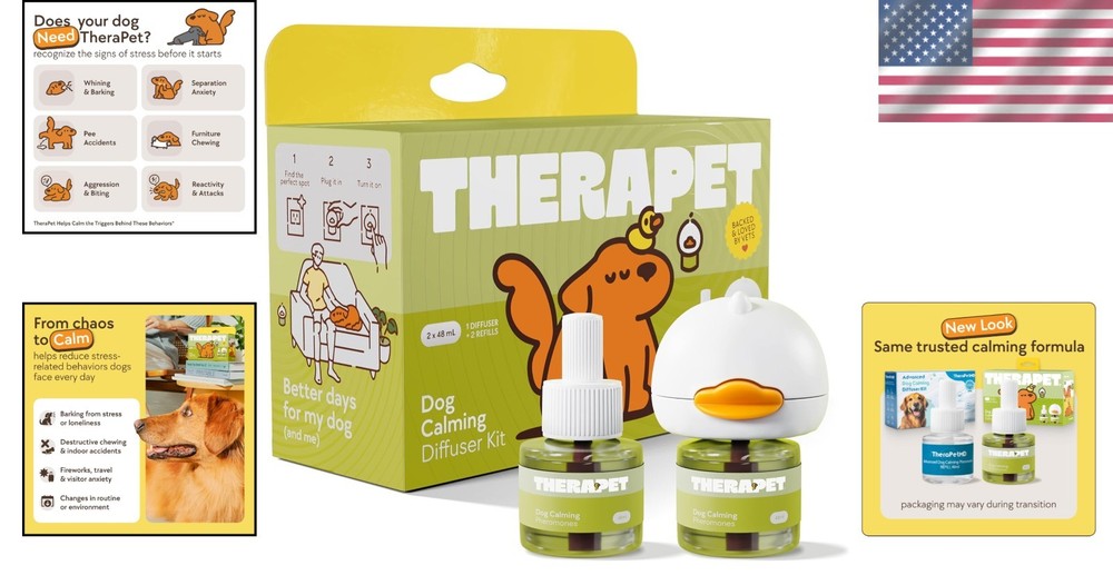 Dog Calming Diffuser - for Stress, Destructive Behavior, Pee Accidents, Separ...