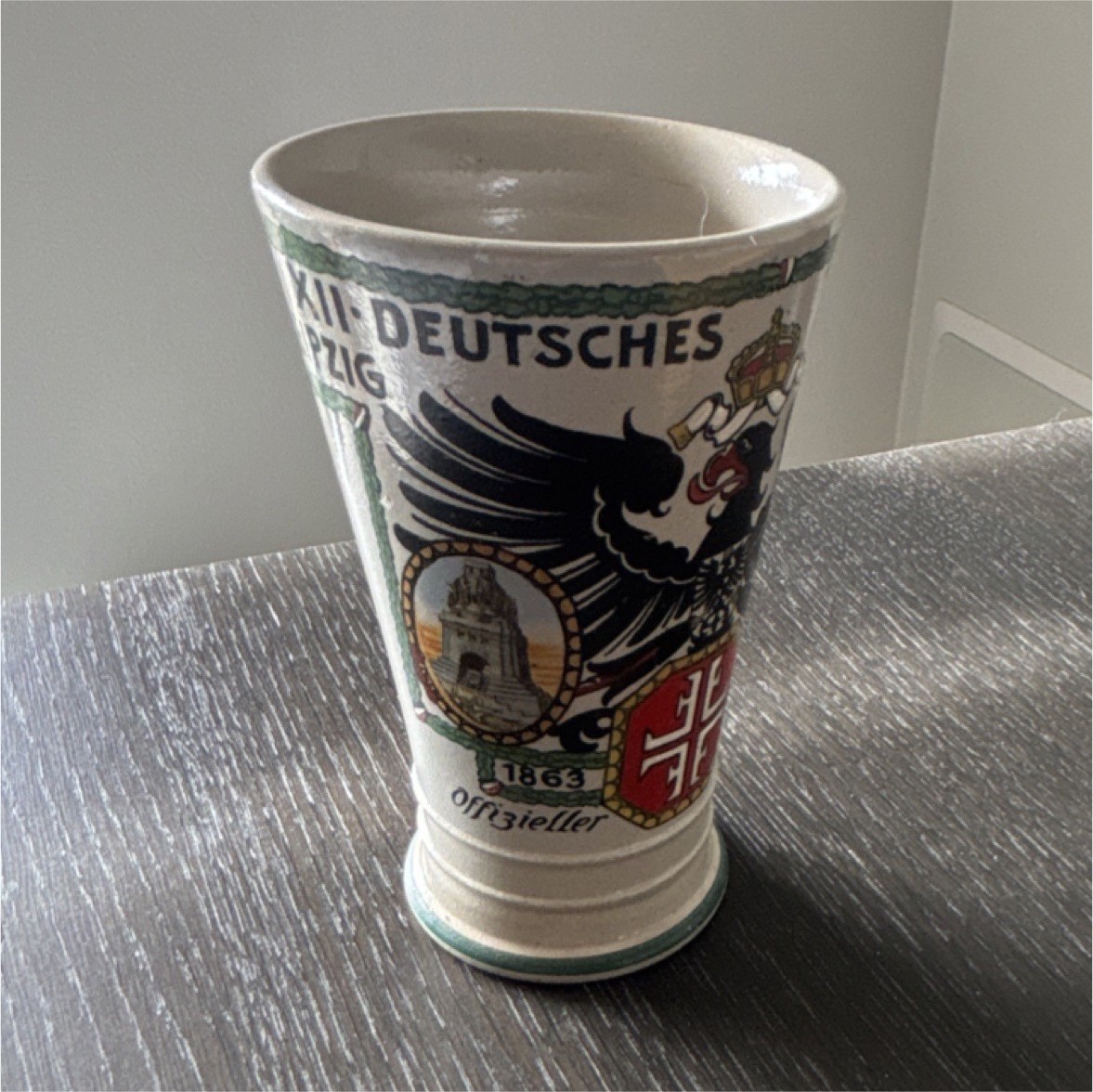 XII Deutsches Turnfest Leipzig Beer Mug 1863 German Collectible Breweriana