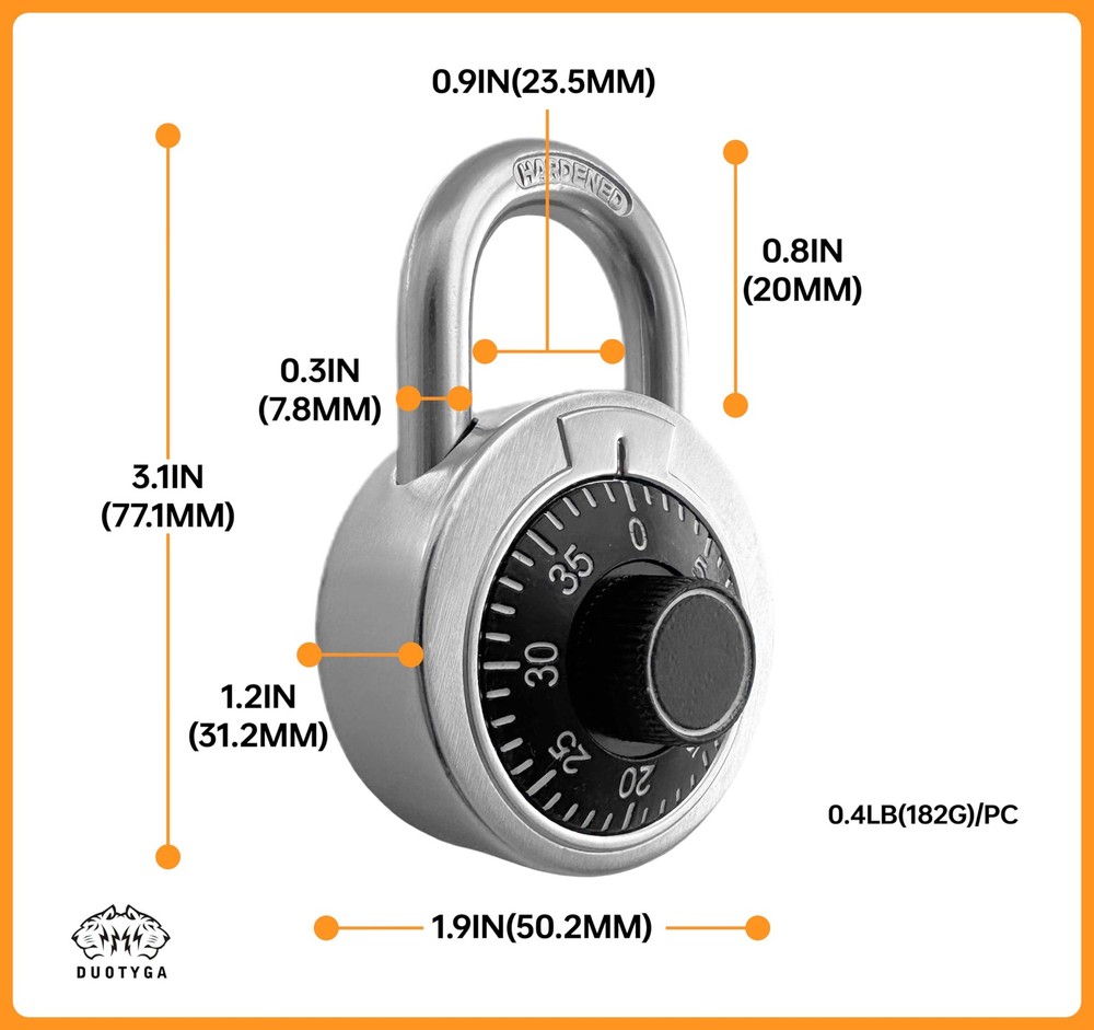 Combination Padlock with Key, 2 Pack 2 Keyed Alike Matching Key, Combination ...