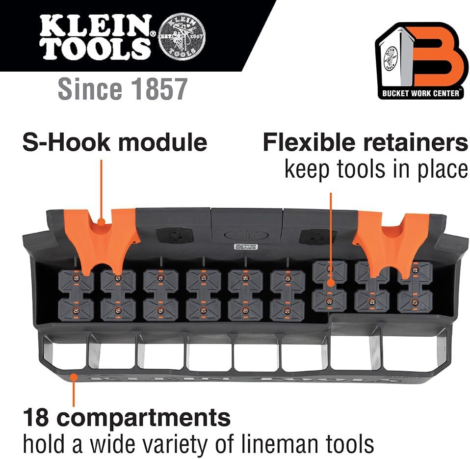 BC501S S-Hook Hard Tool Storage Module, 18 Compartments, Magnetic, Optional S Ho