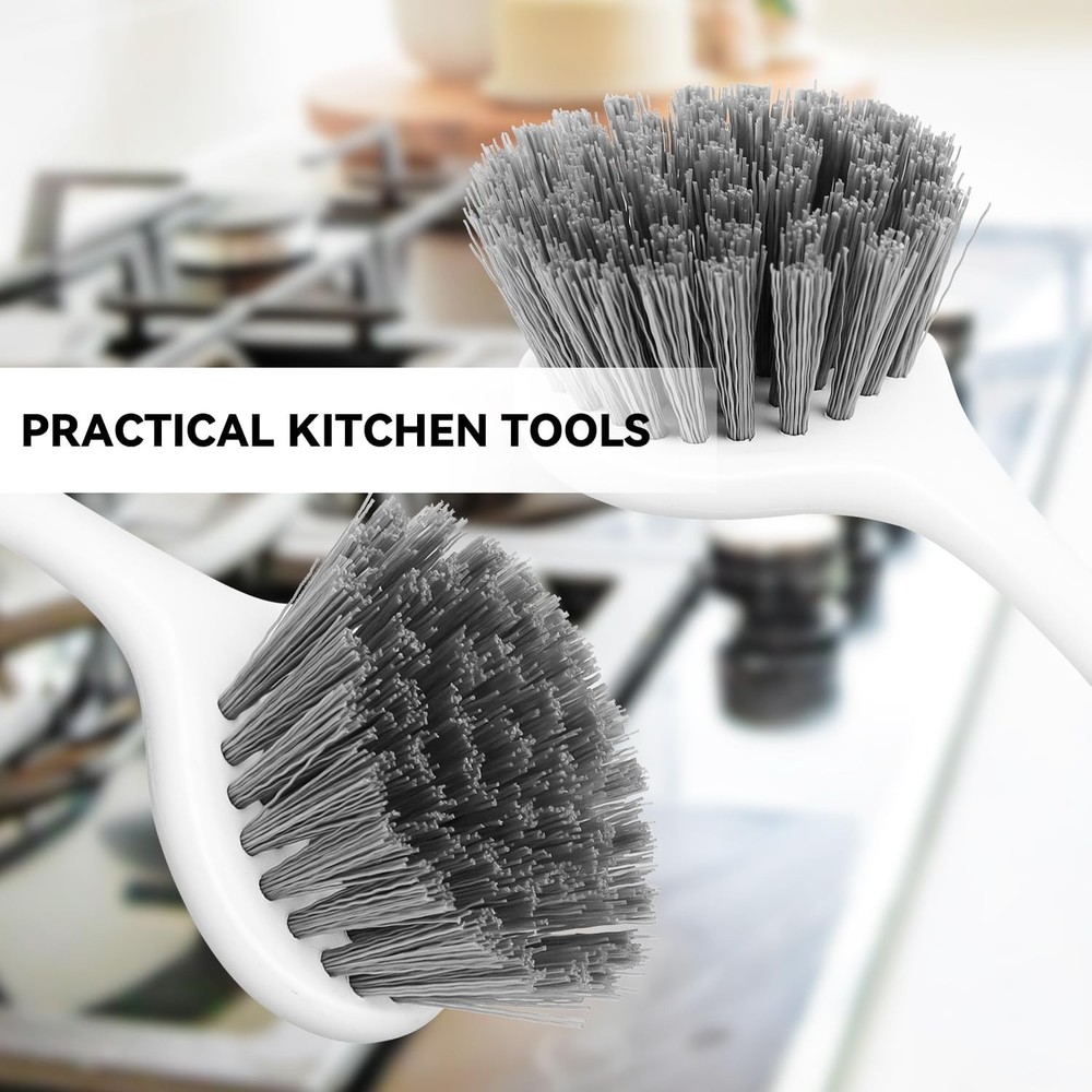 2 Pack Kitchen Scrub Brushes for Cleaning Dish Brush with Handle for Pans, Pots,