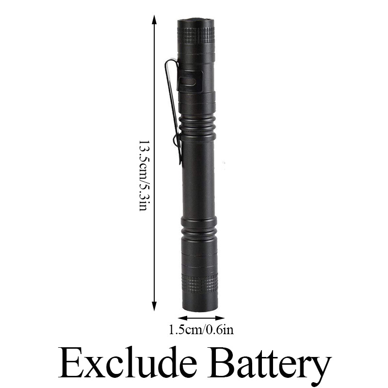 TACTICAL FLASHLIGHT SMALL LED Torch Light Mini Pen Super Bright TINY Penlight ✔