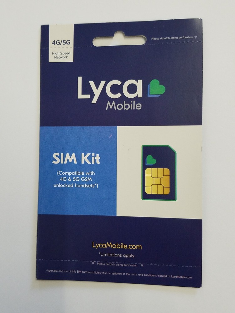 Lyca Mobile 4G LTE 5G High Speed Triple Cut Sim Card Chip For Android iPhone