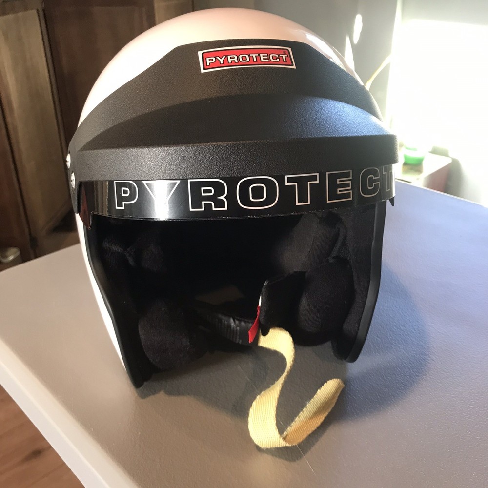Pyrotect SA2015 Open Face Racing Helmet XS White Composite DOT w/ Box EUC