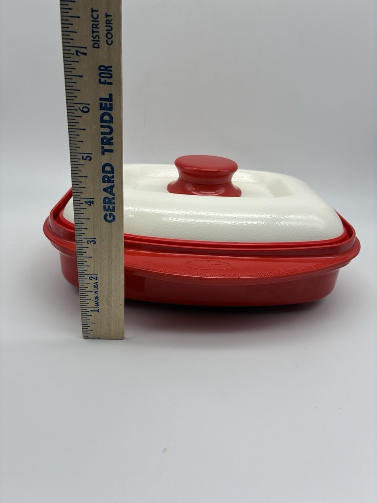 Range Mate Rectangular Nonstick Microwave Grill Pan Red With Recipe Booklet