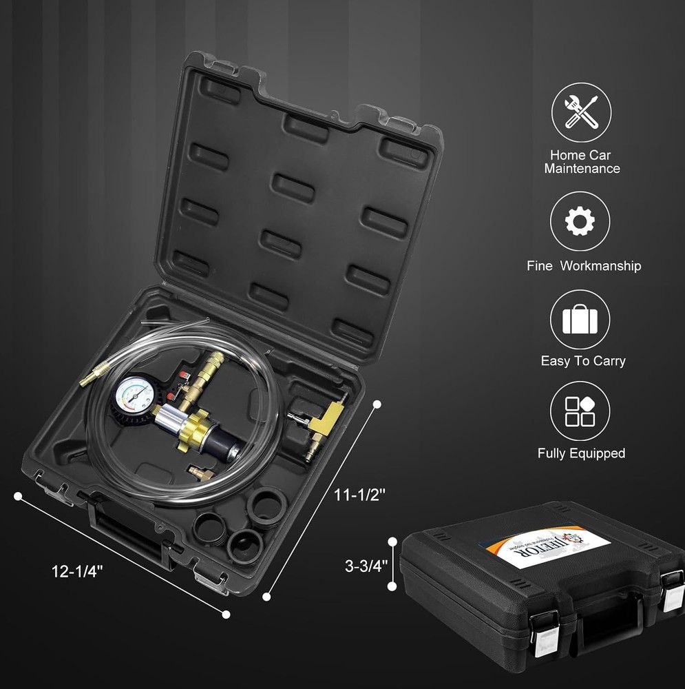 Universal Cooling System Vacuum Type Coolant Refill Tool Kit, Black