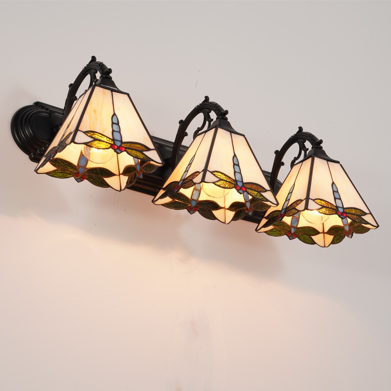 Vintage Wall Sconces 3-Light Dragonfly Decor Over Mirror Vanity Light Fixtures