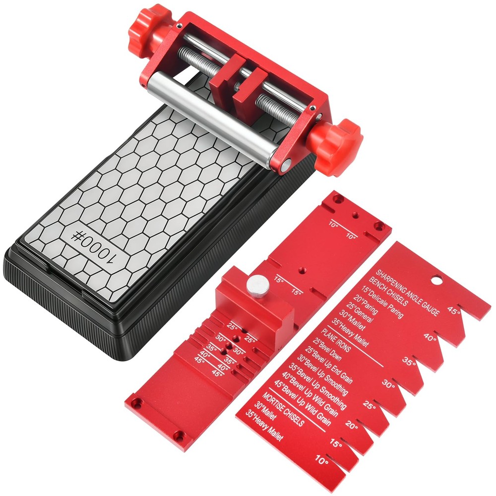 Precision Chisel Sharpening Jig & Guide, with Angle Fixture & Gauge (10°-45°)...