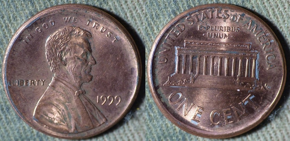 Error : Lincoln Cent 1999 Broadstruck IREC1513