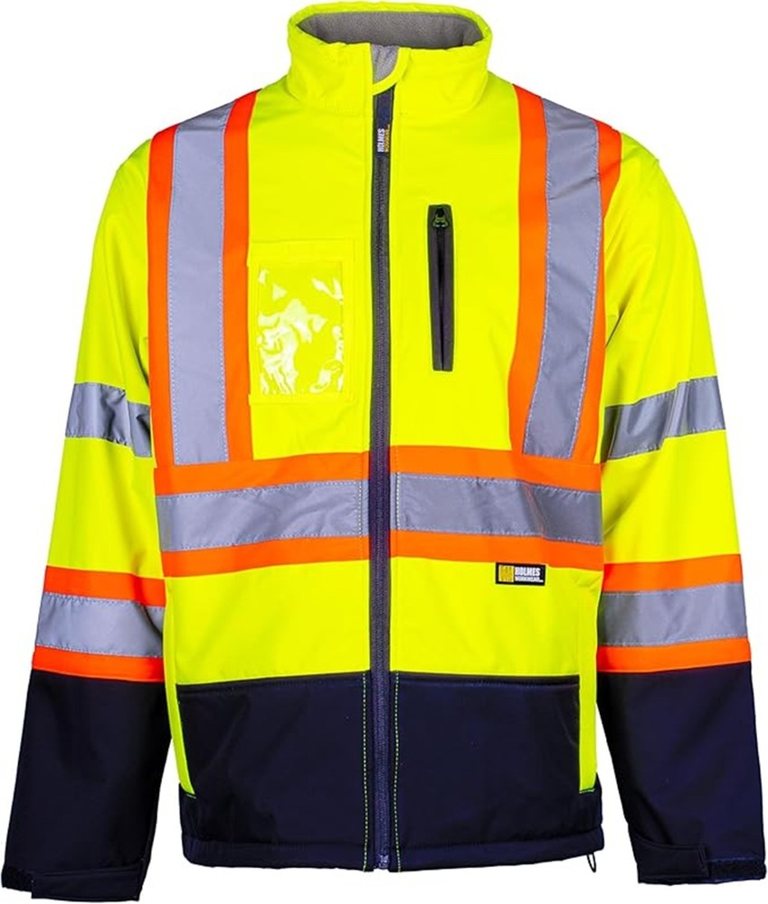 Hi-Vis Yellow Softshell Jacket - Waterproof Breathable Reflective Jacket 2XL