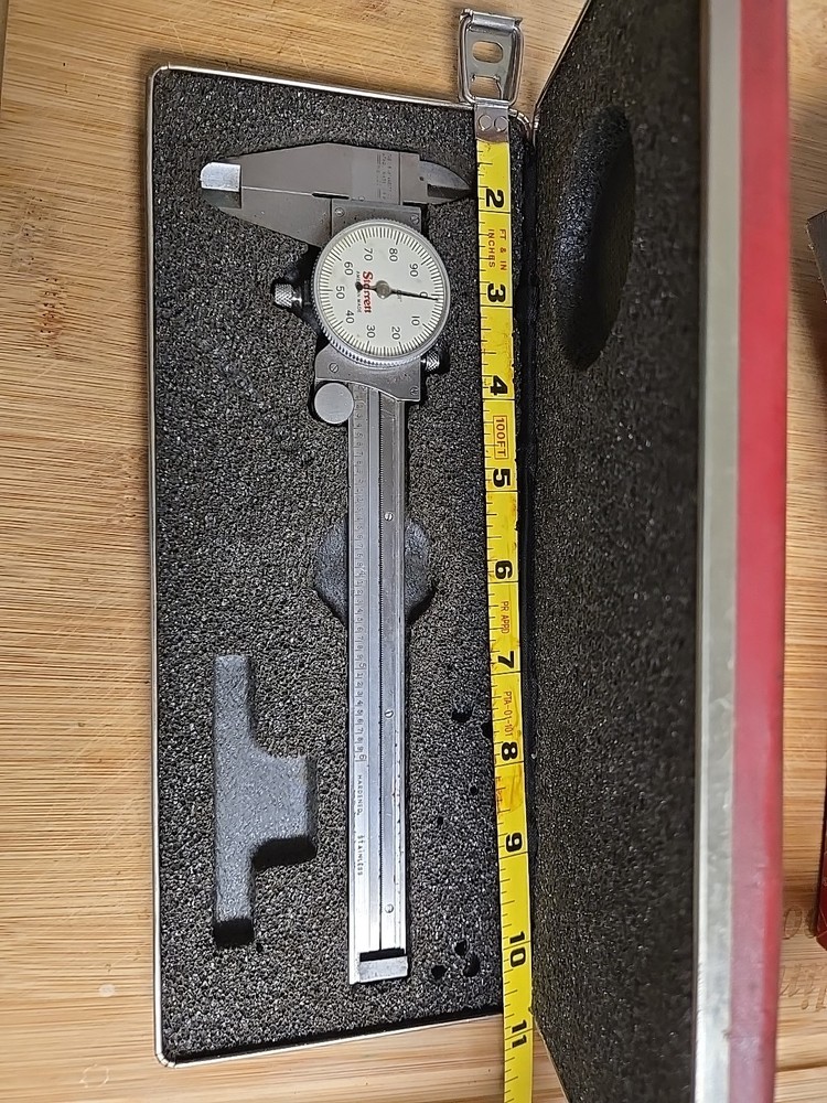 Starrett Dial Caliper White Dial Precision Measuring Tool with Protective Case