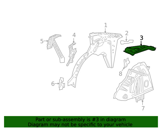 Genuine GM Rear Driver Side Window Panel Extension 23351311