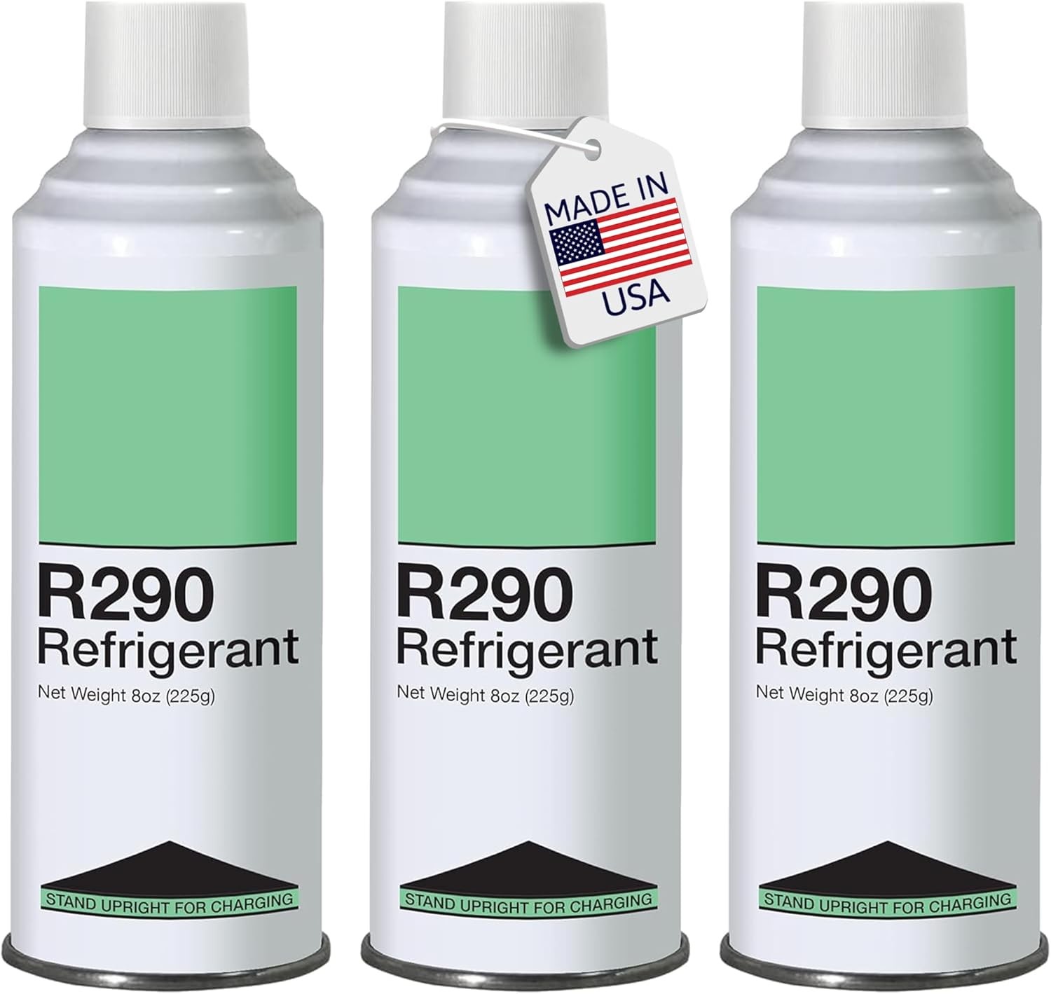 Leak Saver R290 Refrigerant 3-Pack - 8oz Upright Charging Self Sealing Can - Can