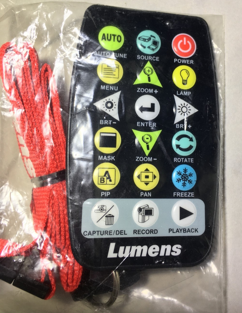 Lumens Ladybug Document Camera Remote, Black, New