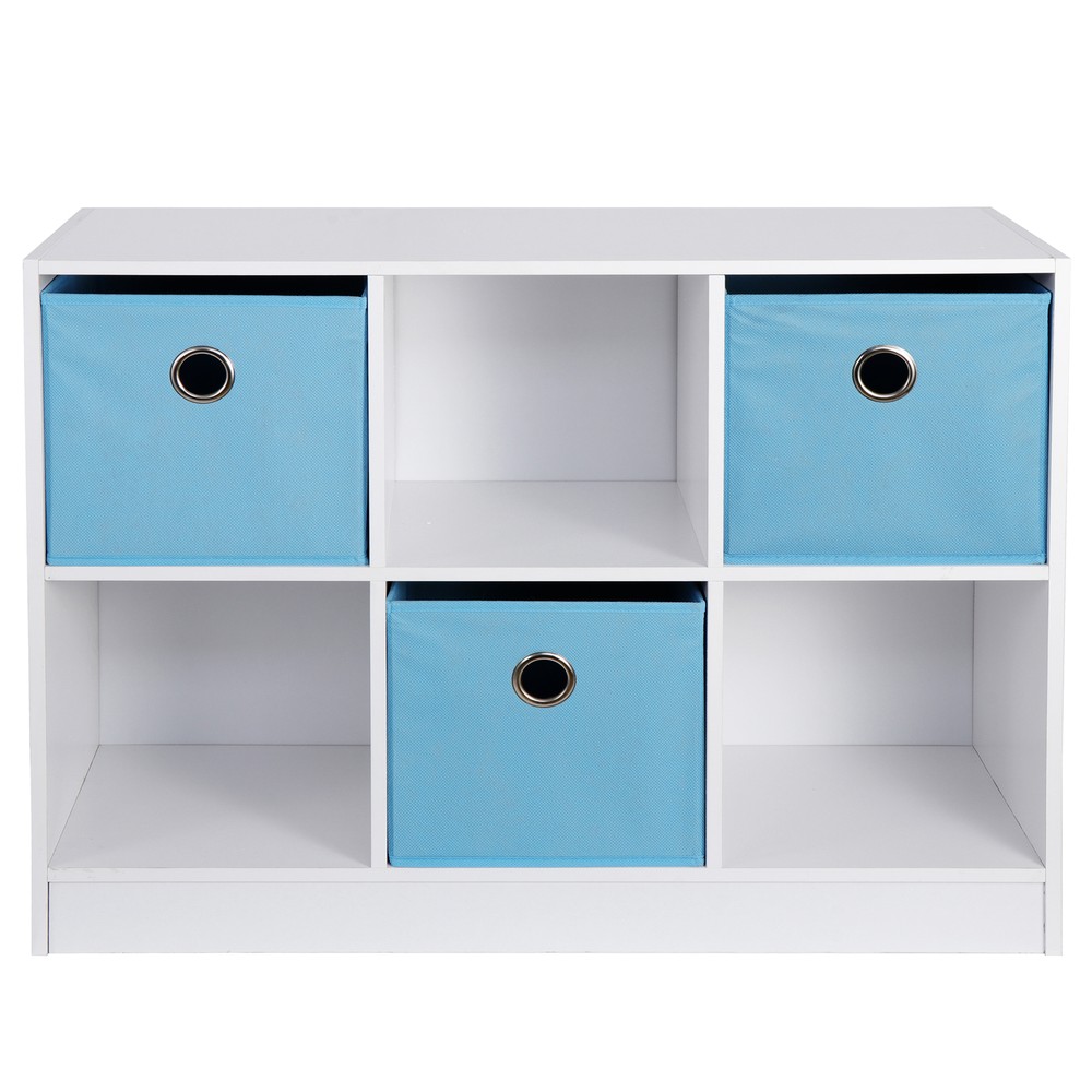 6 Cube Cubby Storage Shelf Cabinet Organizer Stackable Bookcase with 3 Drawers