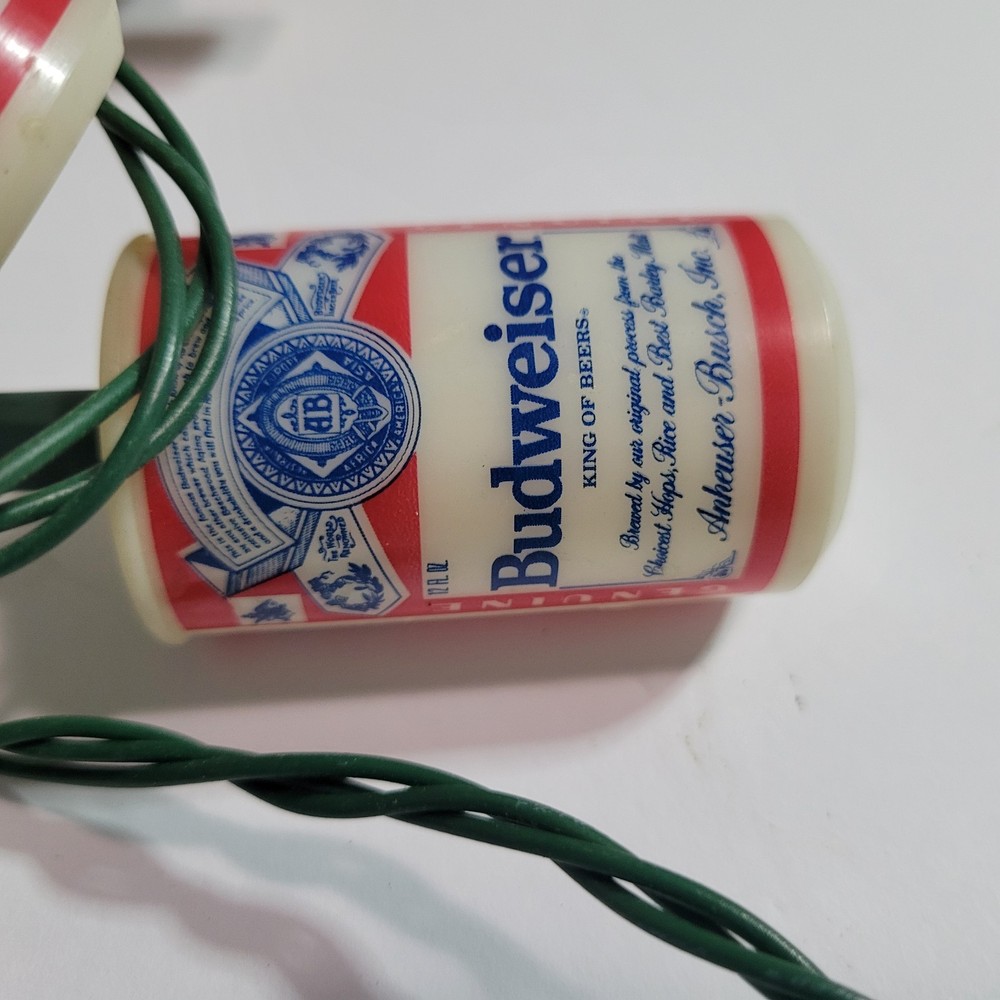 Vintage 1987 Mini Budweiser Beer Can String Lights