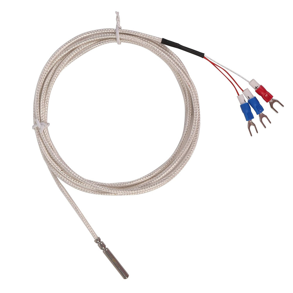 RTD Pt100 Temperature Sensor Probe, Waterproof Stainless Steel Thermistor Three