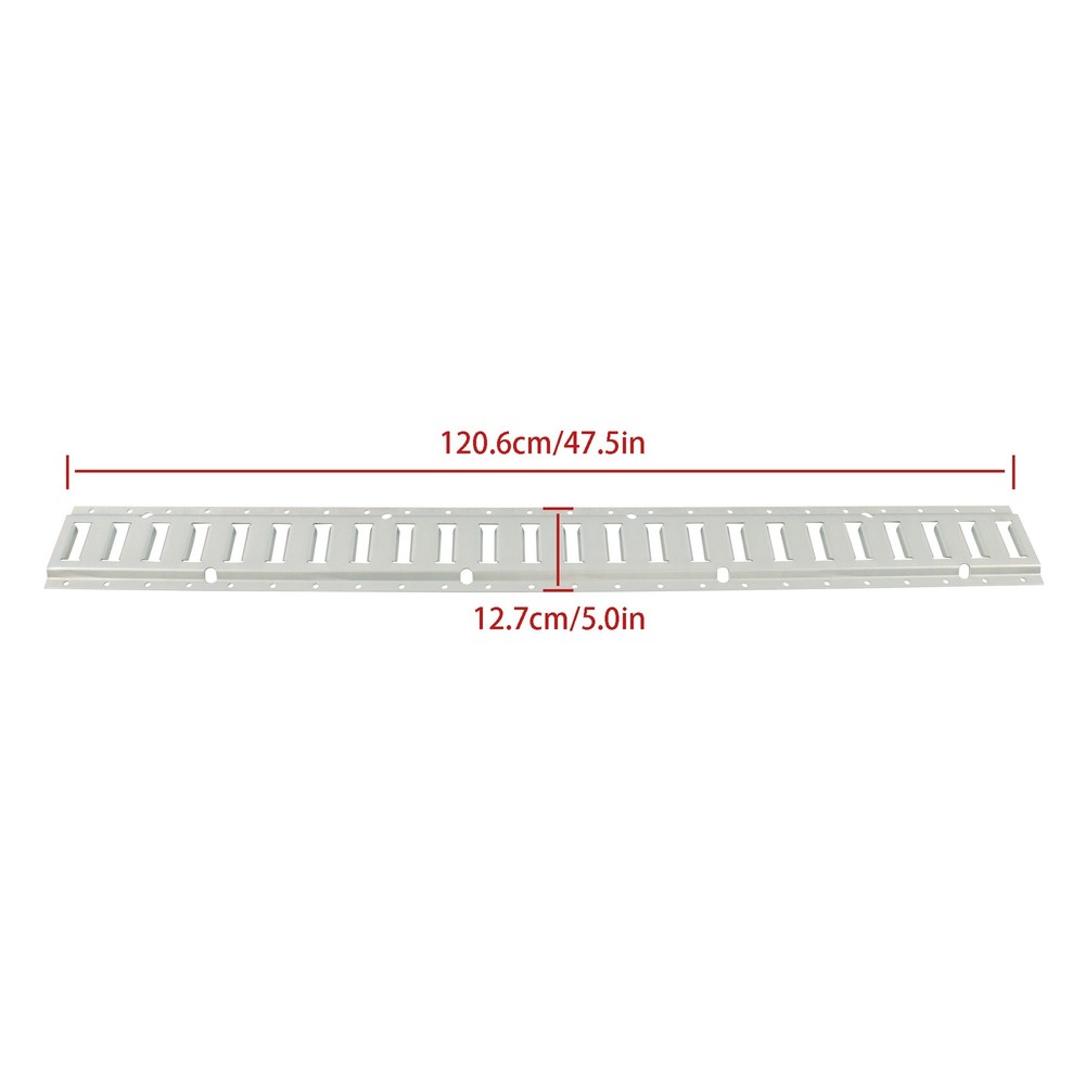 4 Piece 4' Galvanized E Track Rail Set Silver Finish For Garages Vans Trailers