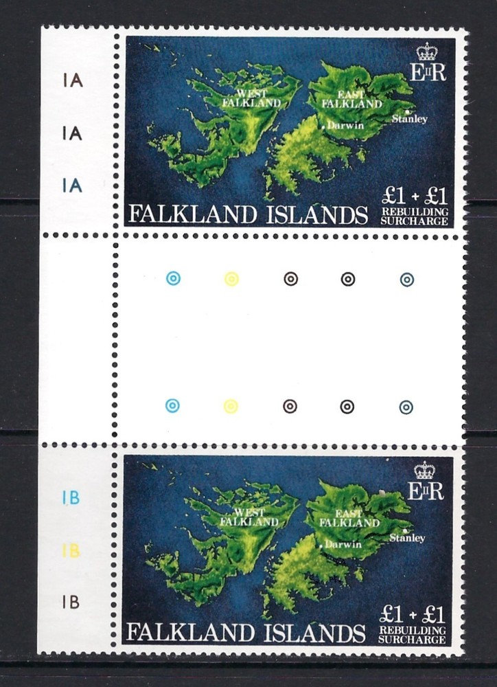 FALKLAND ISLANDS #B1 MINT, NH GUTTER PAIR