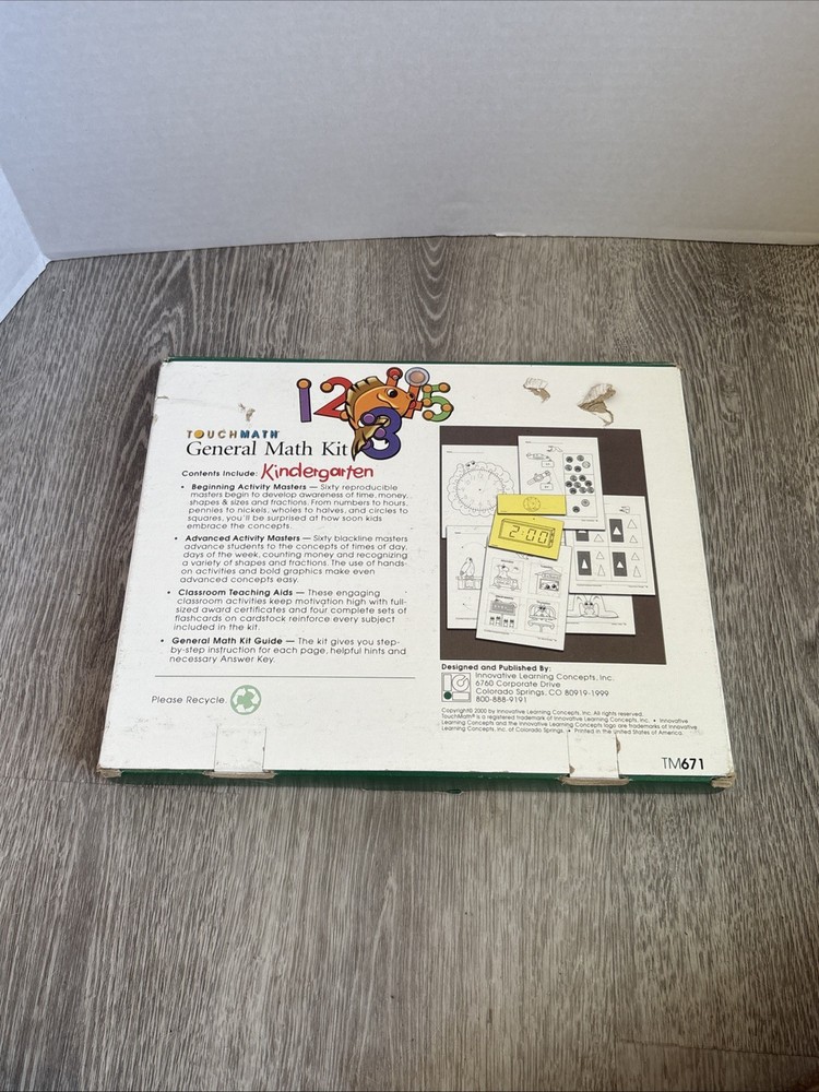 TouchMath General Math Kindergarten 1998 Worksheets TM671 Complete
