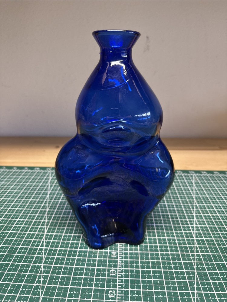 Blue Glass Case Modern Design 10” Tall