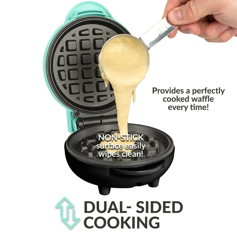 Nostalgia MyMini Waffle Maker Nonstick Compact Breakfast Maker NEW