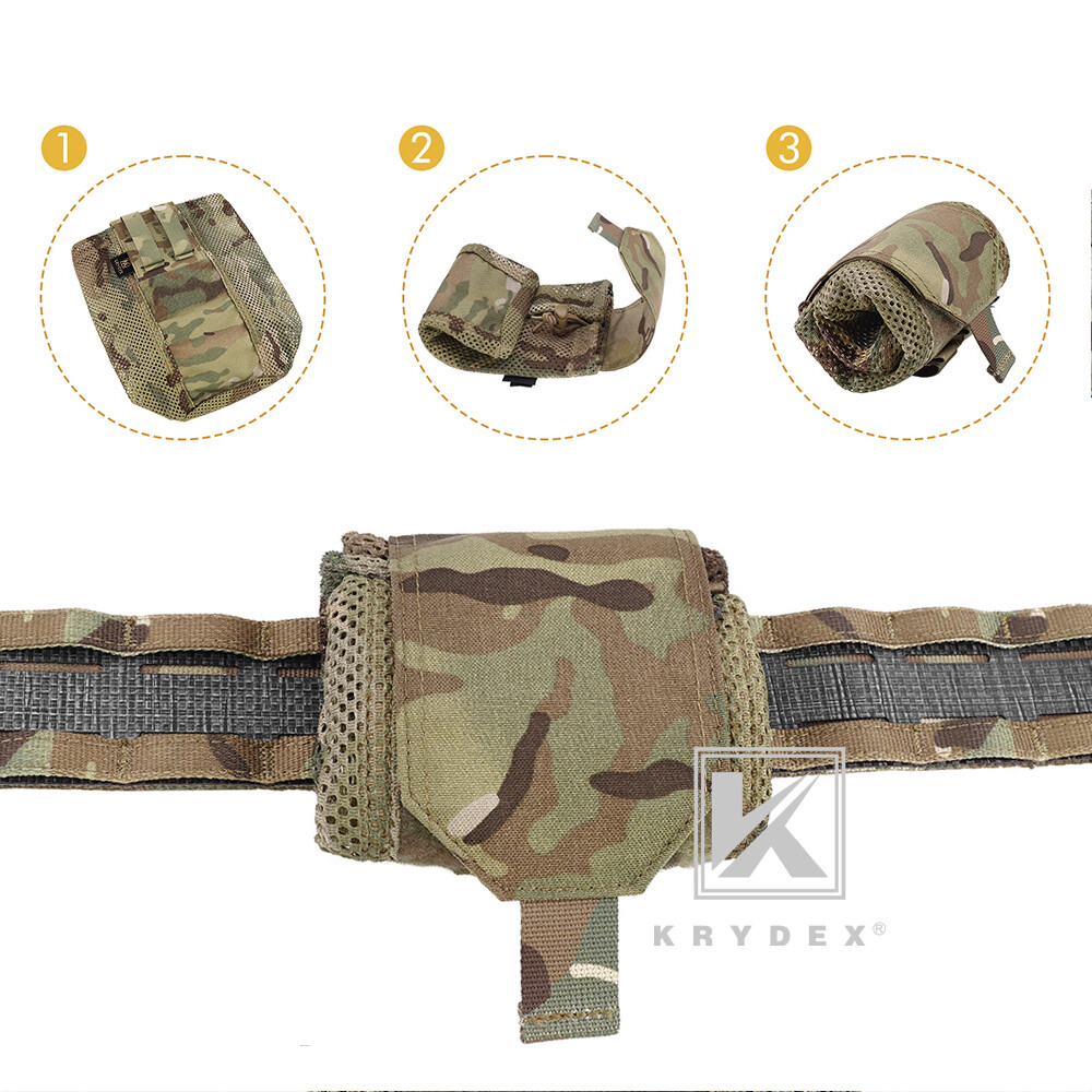 KRYDEX Tactical Mesh Dump Pouch Drop Pouch Magazine Recycling Pack MOLLE/BELT