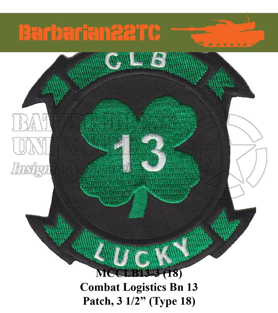 CLB-13, Combat Logistics Bn 13 Patch (USMC Marine Battalion)