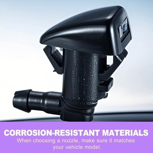 2PCS Front Windshield Washer Nozzle Kit - Universal Automotive Replacement