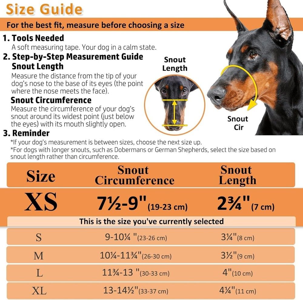 BARKLESS Dog Muzzle, Basket Muzzle for Biting, Chewing and Scavenging L (C-0176)