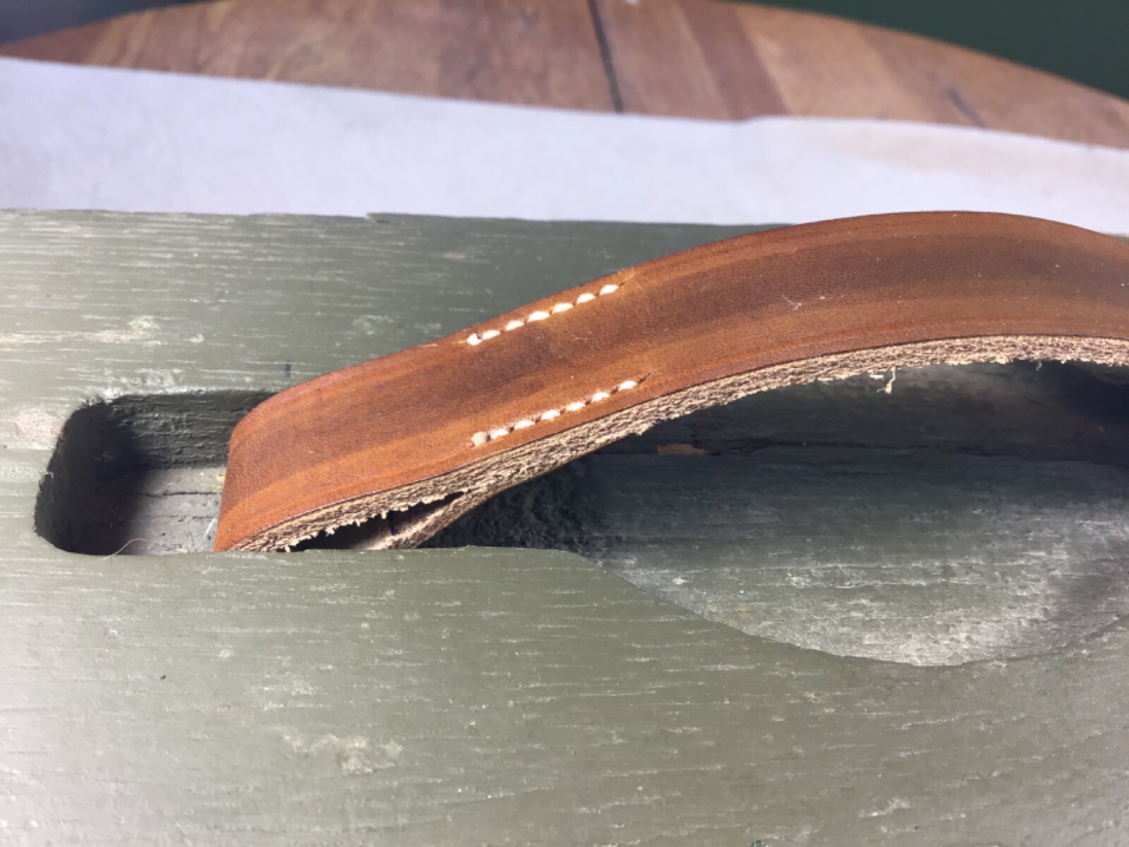 WW1 1917 1918 WOODEN AMMO BOX REPLACEMANT LEATHER HANDLE