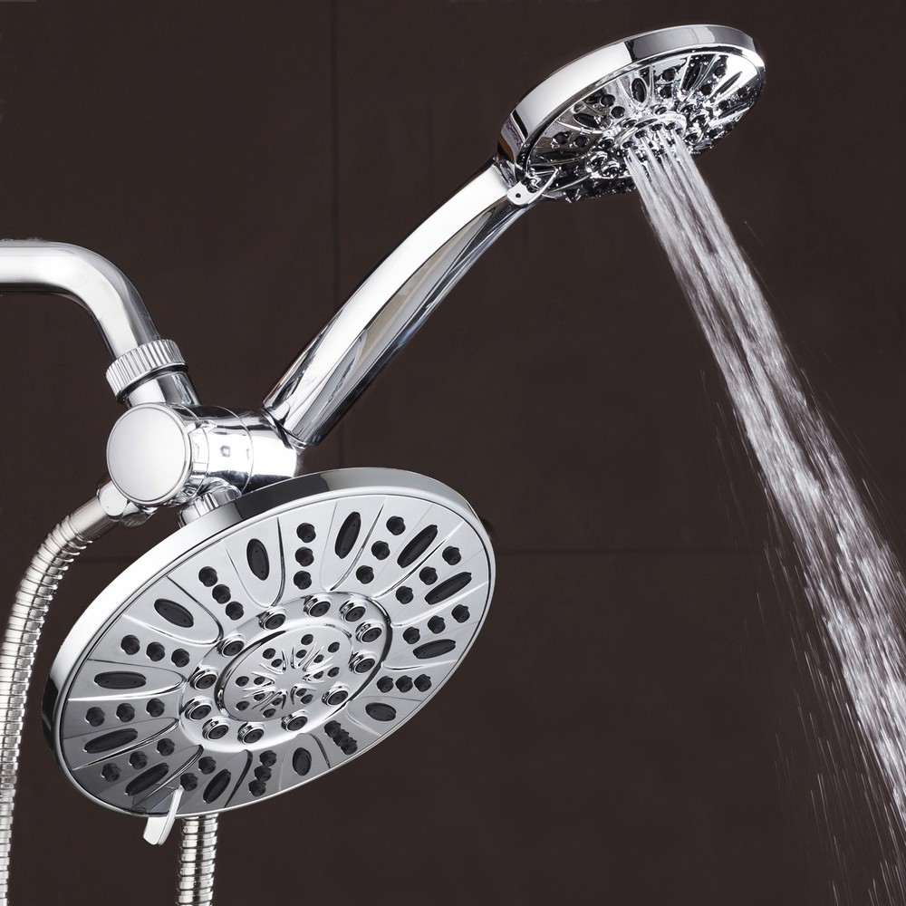 AquaDance® Multi-Setting Chrome Rainfall Shower Head Combo