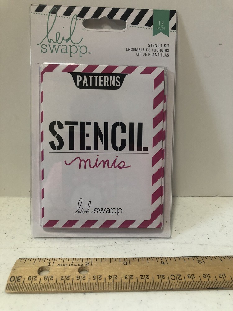 American Crafts Heidi Swapp Patterns Stencil Minis Kit, New