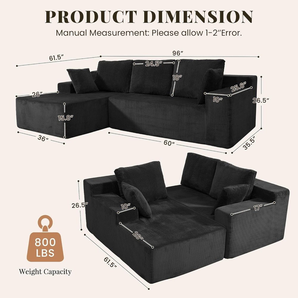 Cloud Sectal Bonel Couches for Living Room,Single sofa block