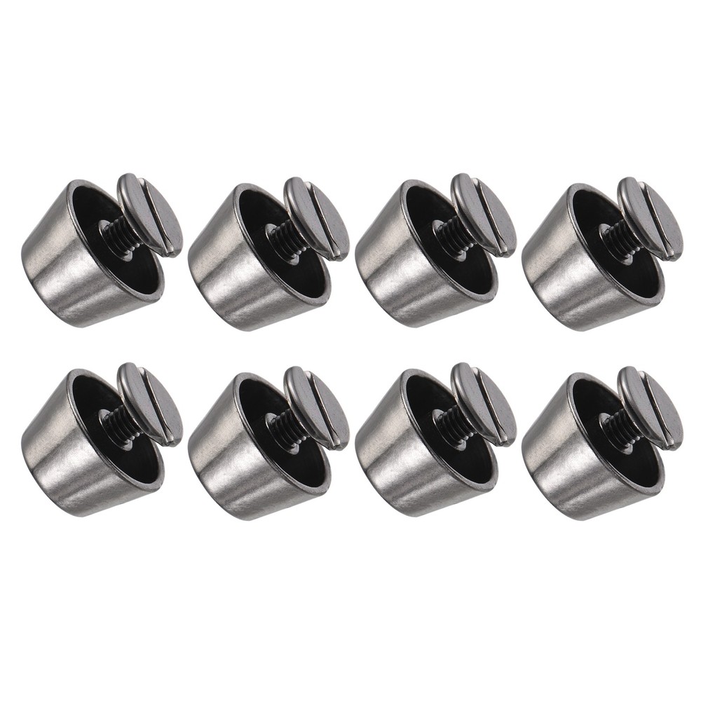 Screw Back Stud Spike (12x7mm) 8pcs, Flat Head Stud Rivets Gun-black