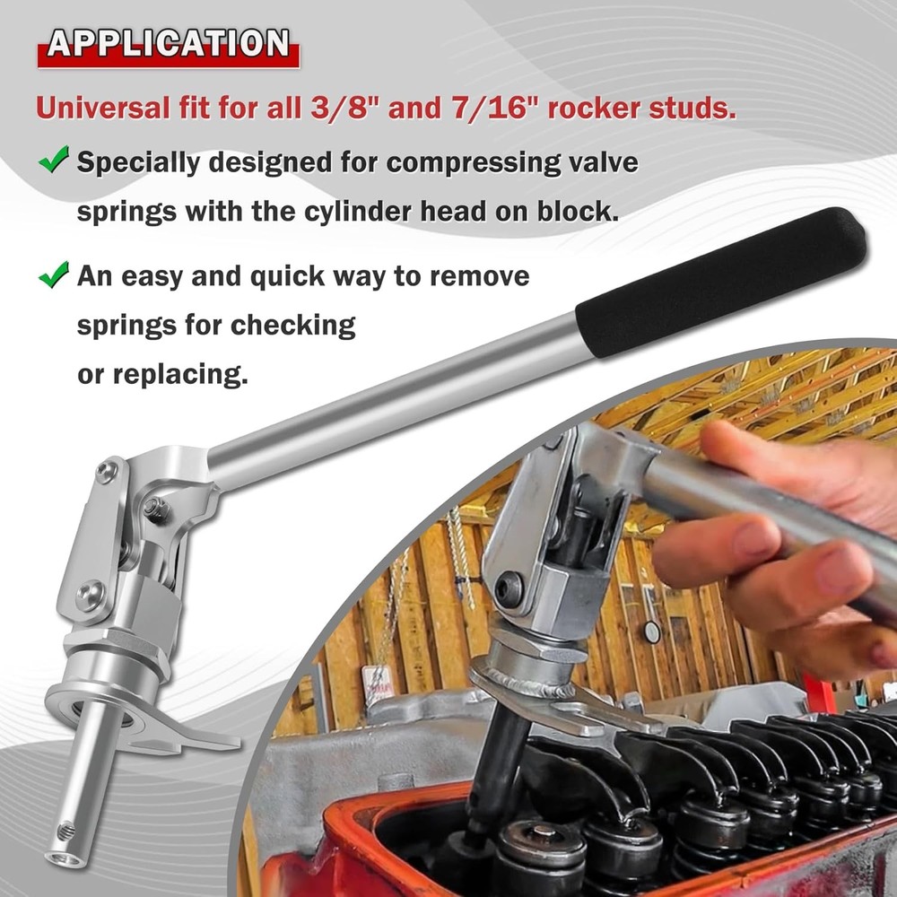 66784 STUD MOUNT VALVE SPRING COMPRESSOR TOOL FOR ALL 3/8" & 7/16" ROCKER STUDS
