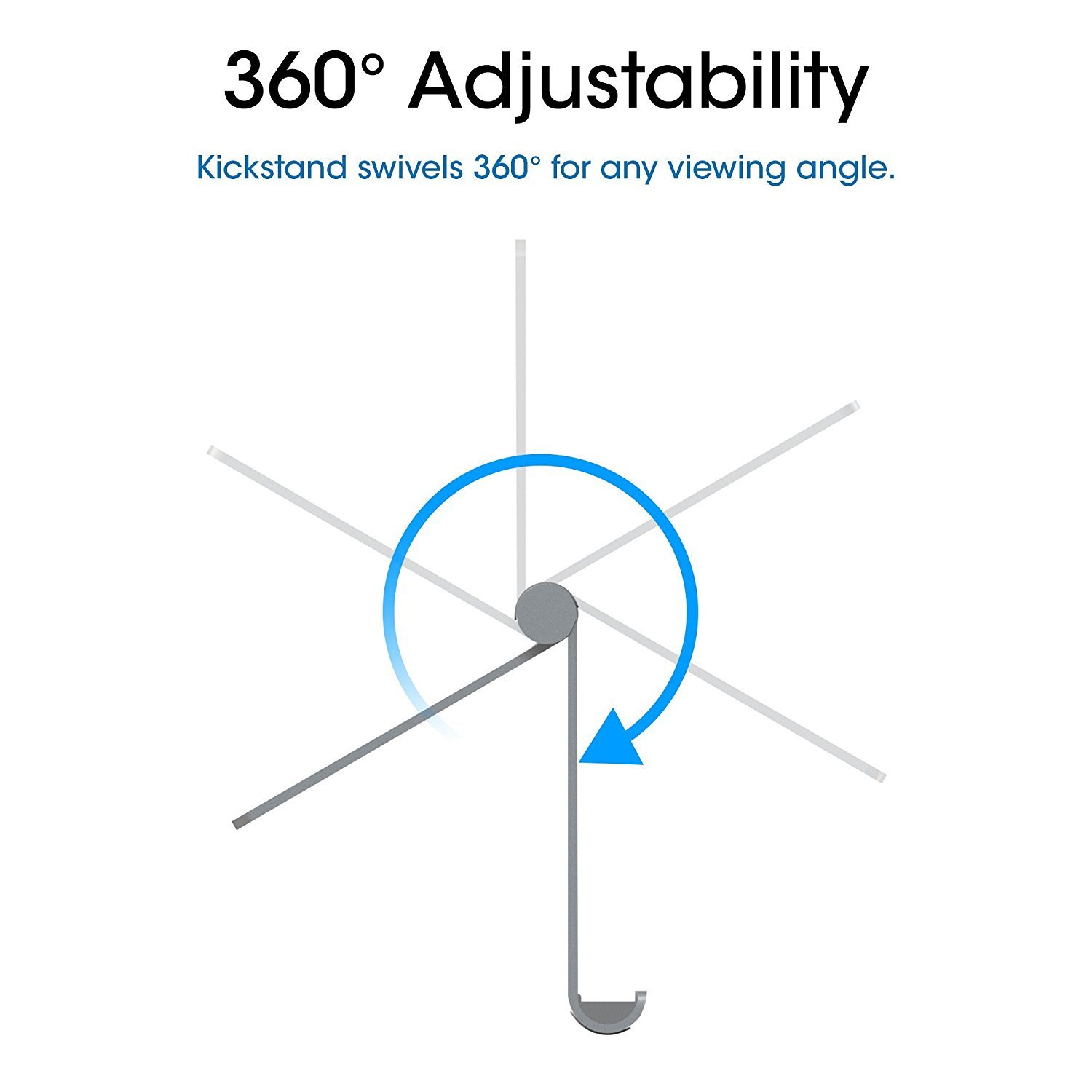 TechMatte Multi-Angle Aluminum Desktop Tablet / Phone Stand Holder (Silver)