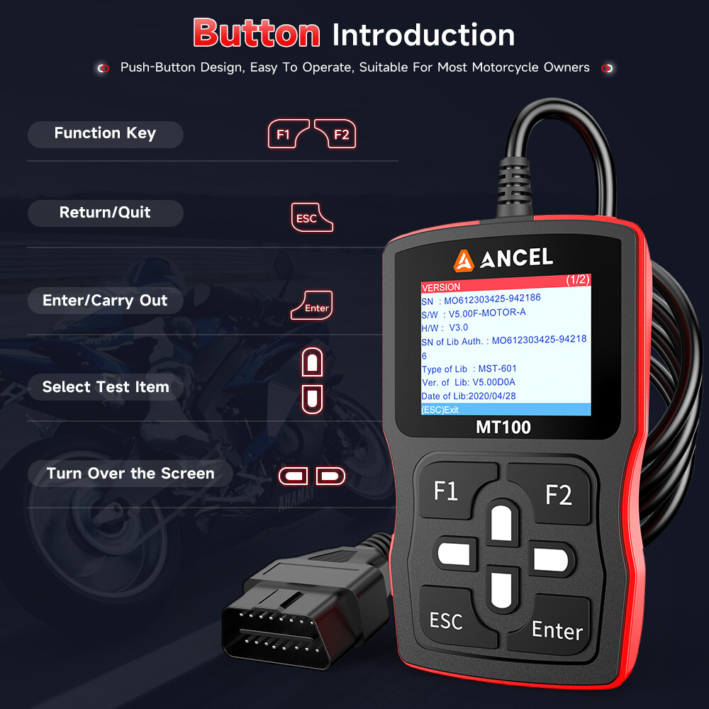 Fit for HONDA SUZUKI Motorcycle Scanner OBD2 Diagnostic Tool Engine Code Reader