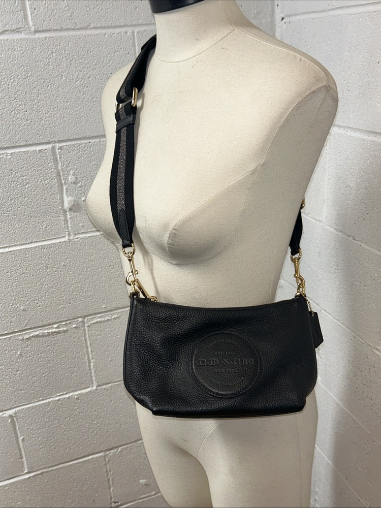 Coach Dempsey Shoulder Bag Black Leather Patch (C2829)
