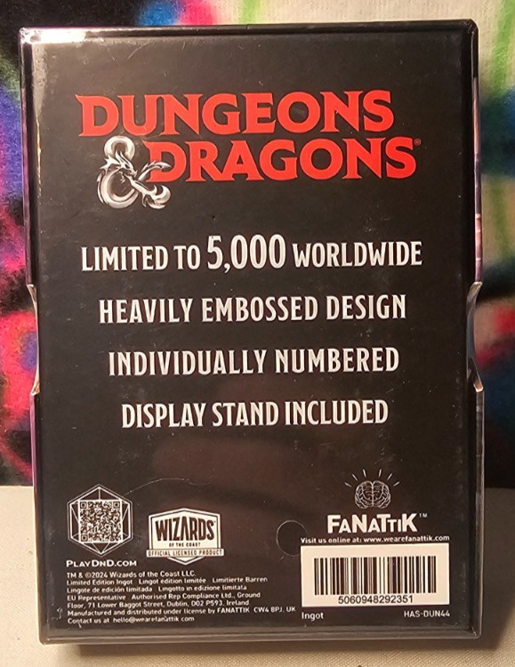 Dungeons & Dragons Mirabar Ingot (Only 5,000 made)