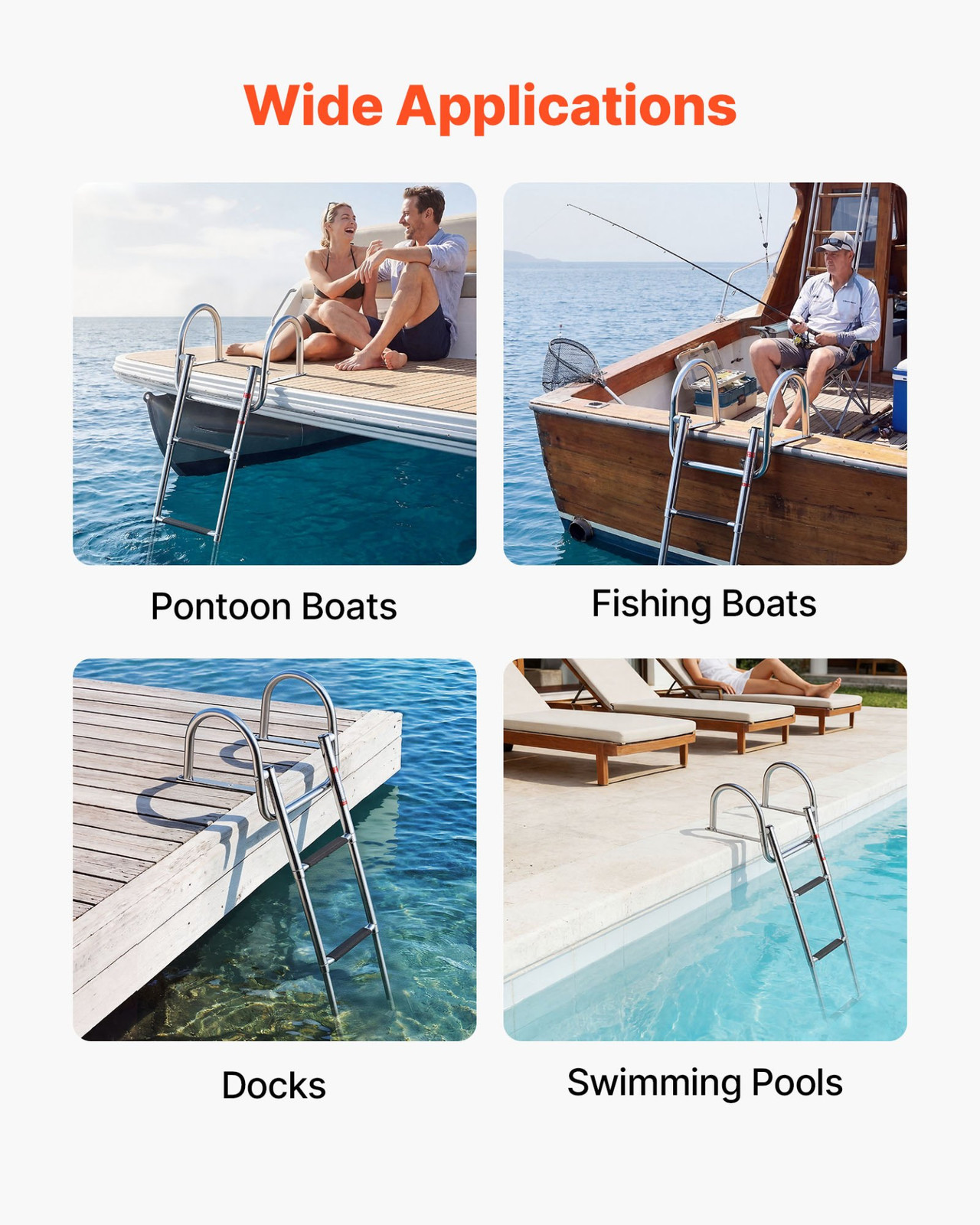 Boat Ladder, 3 Steps, Pontoon Boats