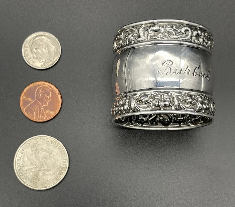 Sterling Silver Napkin Ring Name Engraved “Burbeck” Watrous Co