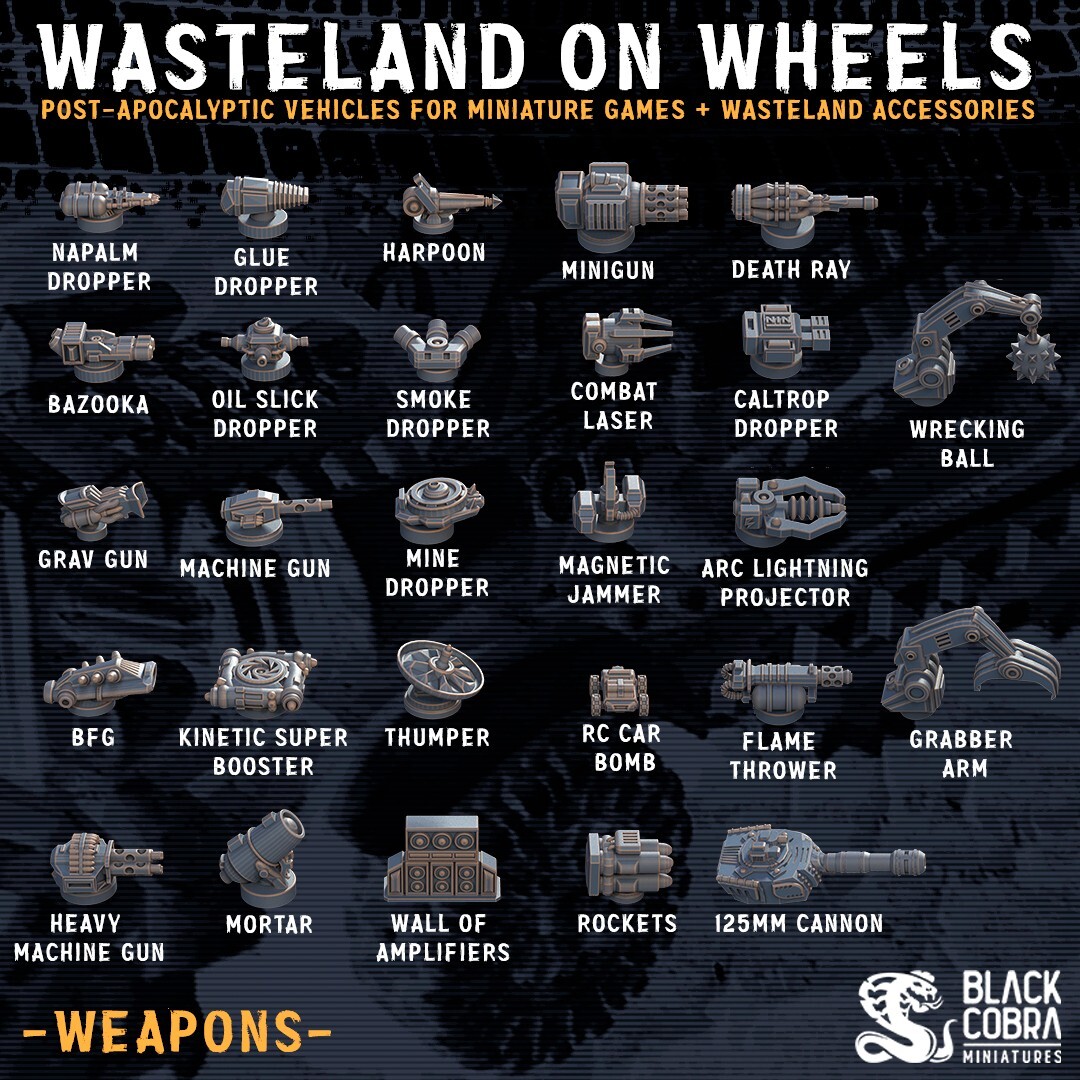 Weapons | Wasteland on Wheels | Car Wars | Gaslands | Black Cobra