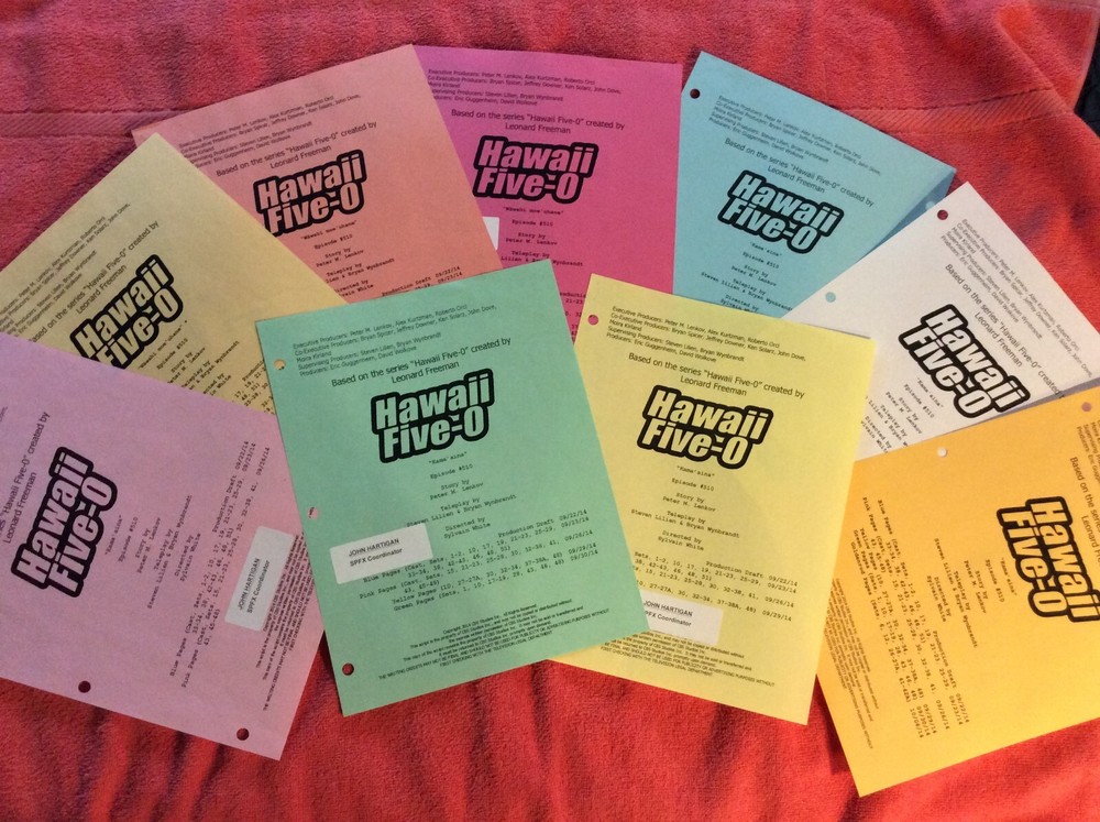 HAWAII FIVE-O ORIGINAL SCRIPT 510 NOTES SCHEDULE + 2014 WAWAHI MOE'UHANE