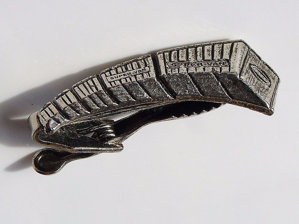 Vtg Tie Clip Super Van Cargo Freight Container Shape Figural