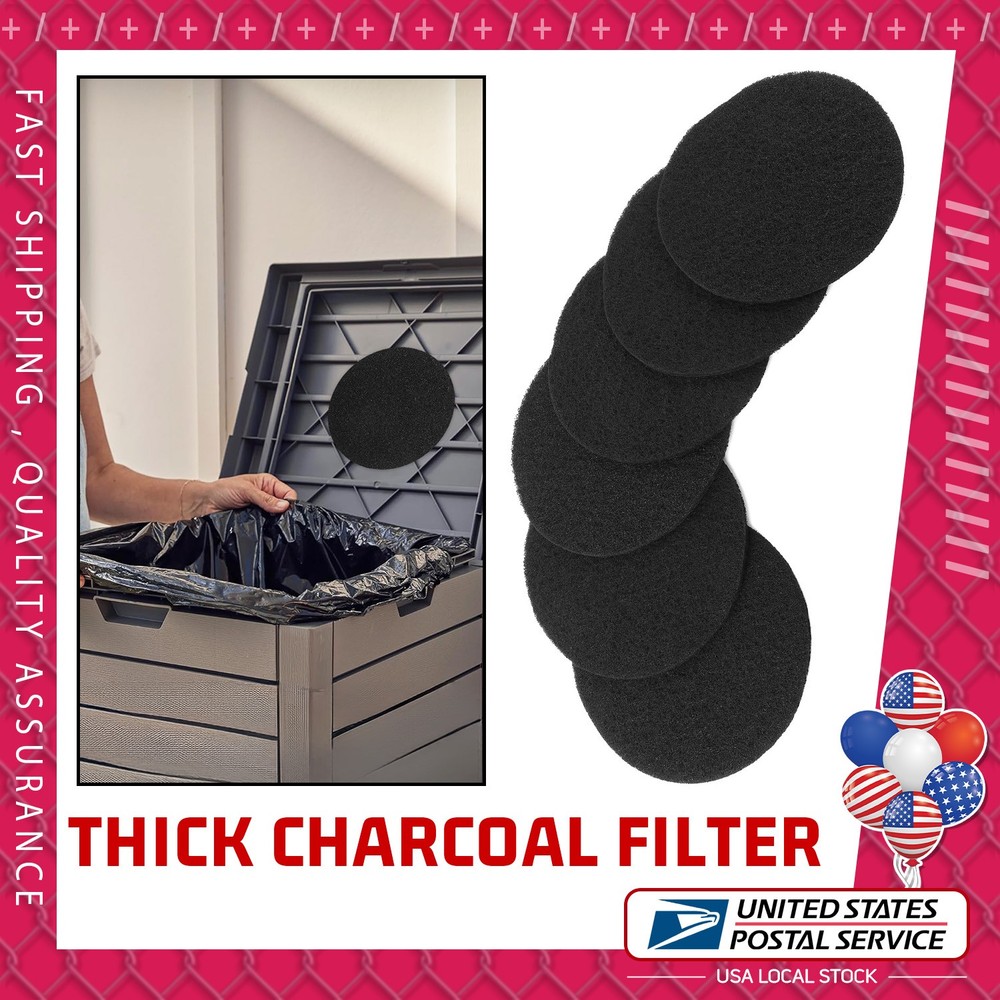 ROUND 6.7" 0.4"(Thick) Charcoal filter Easy Installation Effective Odor Blocking