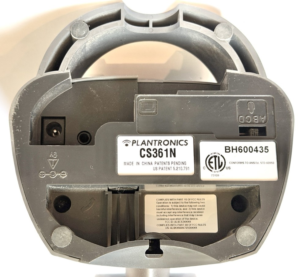 Plantronics Supraplus CS361N Wireless Business Headset Charging Base