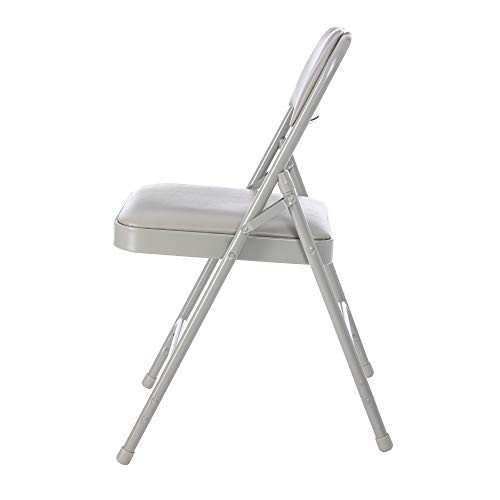 (4 Pack) Premium Vinyl Padded Folding Chair Grey